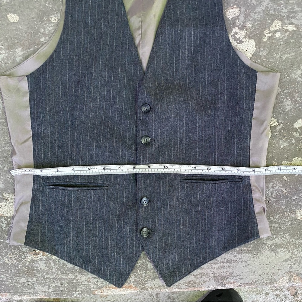 Grey Pinstriped Vest - Picture 8 of 9